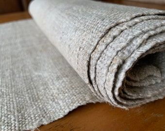 Handwoven Organic Hemp Fabric: Rustic Sustainable Cloth (3.5 meter Roll)