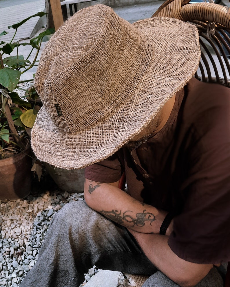 Chapeau en chanvre Chapeau de soleil pour lété Tissu éco-responsable, Mode Ethique Protection soleil plage Hemp Hat Hanf hut image 3