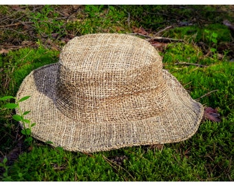 Chapeau en chanvre - Chapeau de soleil pour l'été - Tissu éco-responsable, Mode Ethique - Protection soleil plage - Sombrero de cáñamo - Hanf hut