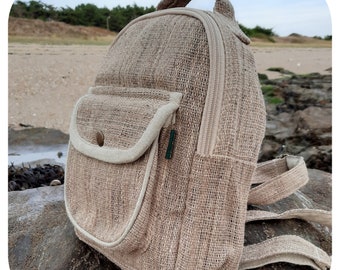 Mini backpack -Nettle mini bag -Hemp mini bag- Hemp backpack-Festival backpack-Travel rucksack-Hand made backpack-Evening bag-minaudière