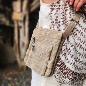 Handwoven Nettle Crossbody Bag, Boho Travel Purse