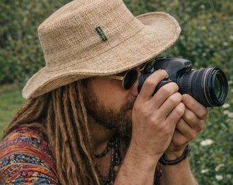 XL  size Hemp Nettle Hat – Handmade Boho Mens Summer Outdoor Breathable Fiber Hat