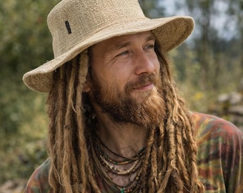 Foldable Hemp Sun Hat for Men - Stylish Wide Brim Handcrafted Summer Accessory