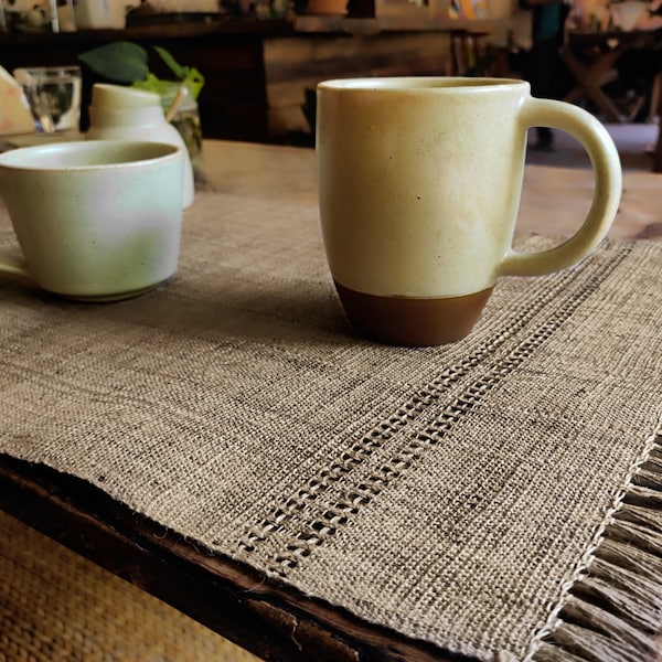 Set de table en ortie tissée - Décoration pour la table à manger, Set de Table en tissu naturel - Fibre ortie éco-responsable - Déco maison