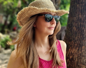 Hemp Sun Hat: Foldable Beach Hat - Natural Beige or Earthy Grey