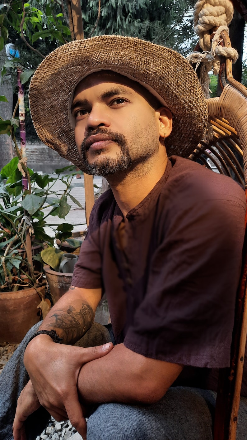 Handwoven Hemp Sun Hat: Ethical Summer Beach Protection image 4