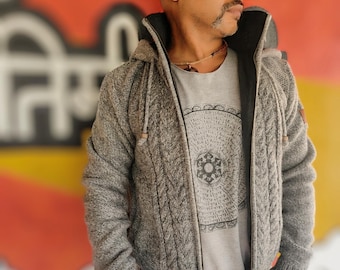 Veste/blouson En Laine Pour Homme - Fabrication Artisanale - Vêtements Chauds Hiver écologique, Durable/éthique