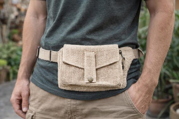 Hemp Travel Money Belt – Anti-Theft Crossbody Bag, Festival Waist Pack