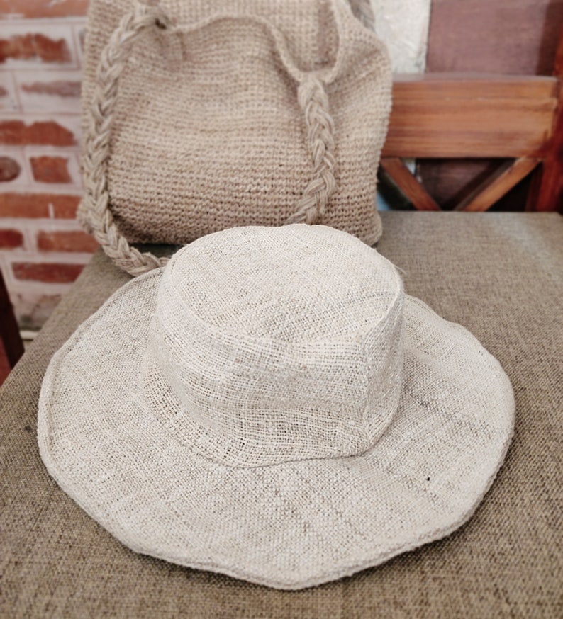 Chapeau en chanvre pour femme Chapeau en chanvre tissé artisanal Léger, pliable et au look naturel Cadeau pour elle image 7