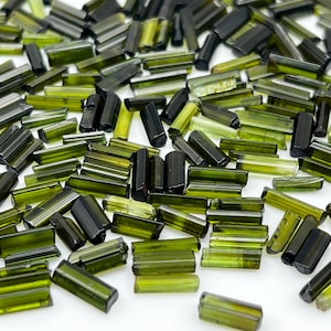 Natural Green tourmaline, Tourmaline Tube, Tourmaline Pencil, Tourmaline Rough, Raw Tourmaline Stick, Width=2mm to 3.50mm