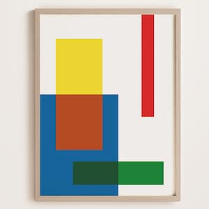 Colorful art print in Bauhaus style / geometric art, modern wall decor