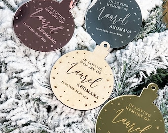 Memorial Christmas Decoration | Christmas Ornament | Christmas Gift | Keepsake Bauble | Loved ones - ANY wording you like