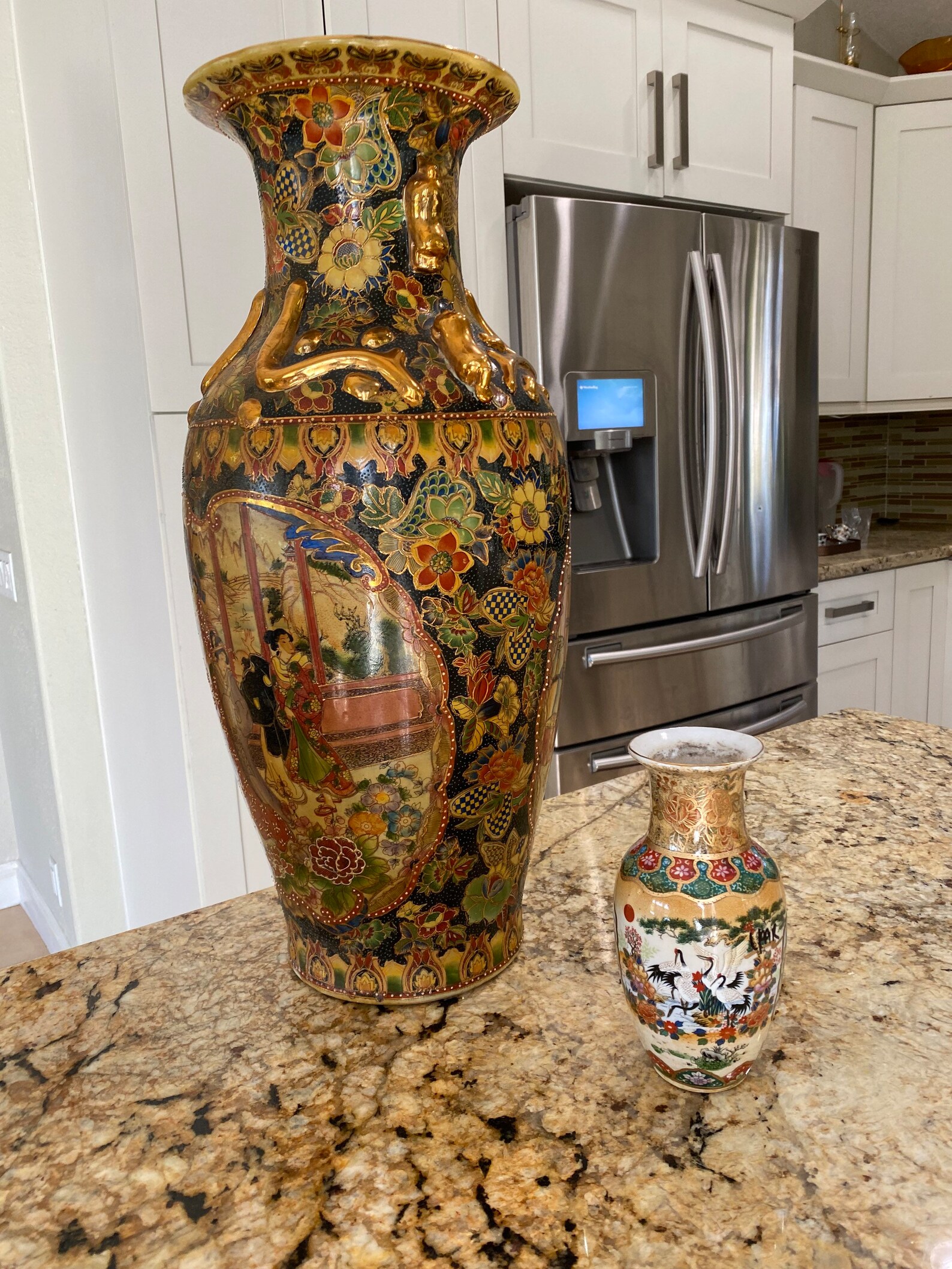 Exlarge Oriental Vase Floor Vase Jumbo Chinoiserie Vase for Etsy