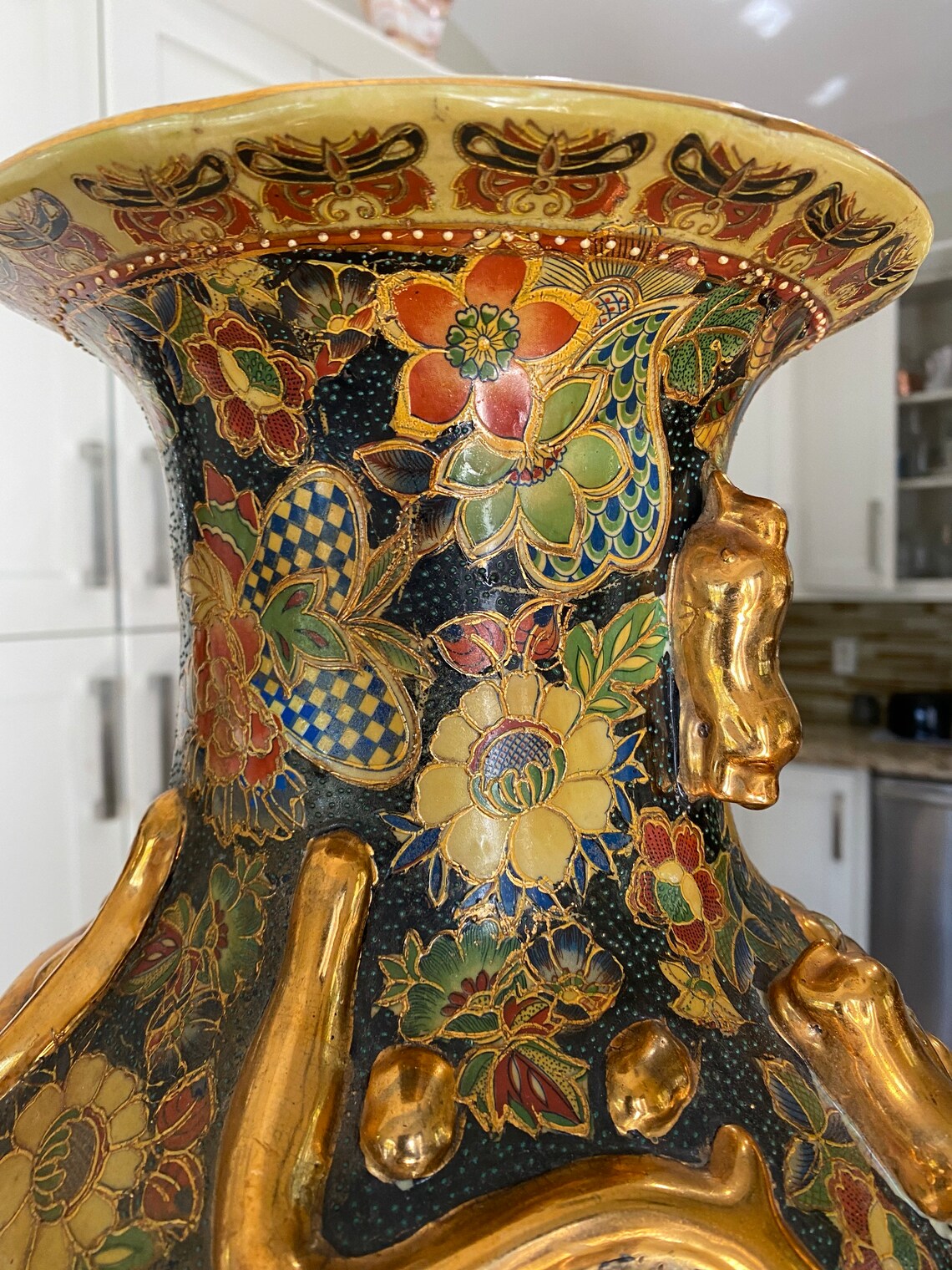 Exlarge Oriental Vase Floor Vase Jumbo Chinoiserie Vase for Etsy