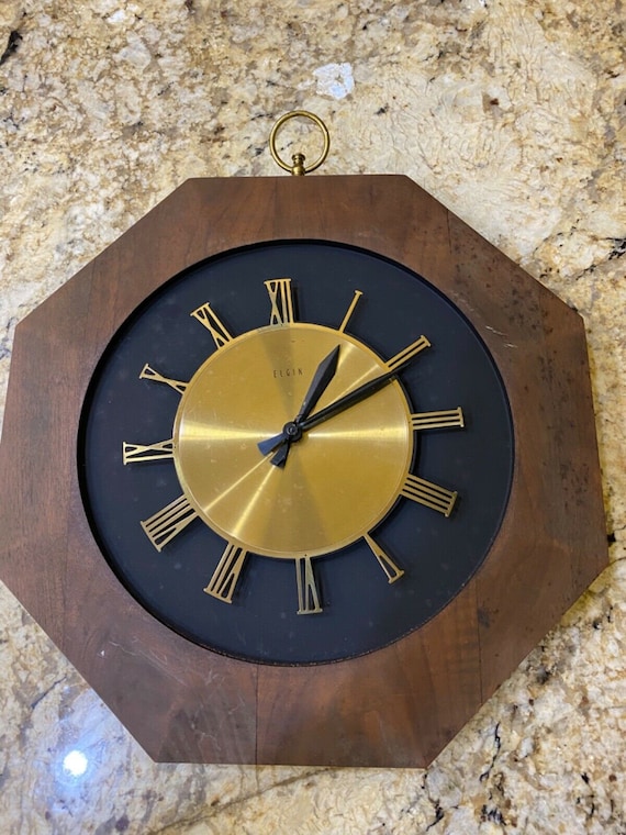 Elgin wood Clock vintage for sale Gem
