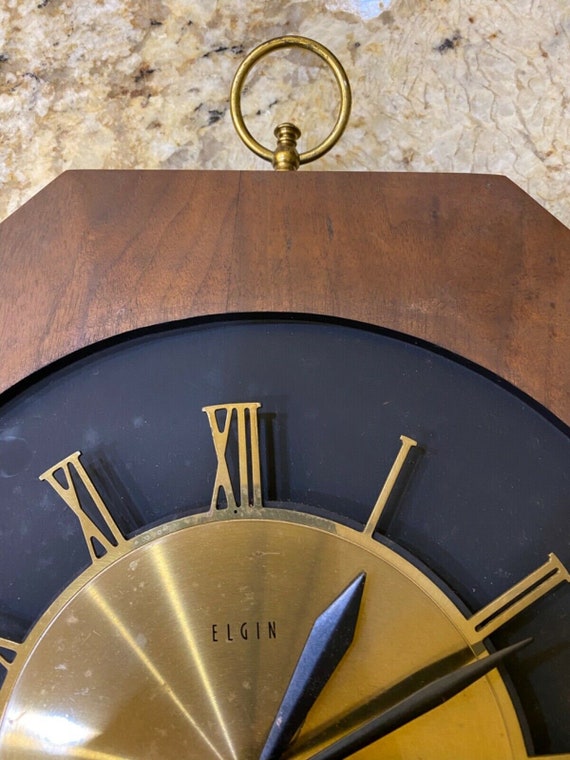 Elgin wood Clock vintage for sale Gem