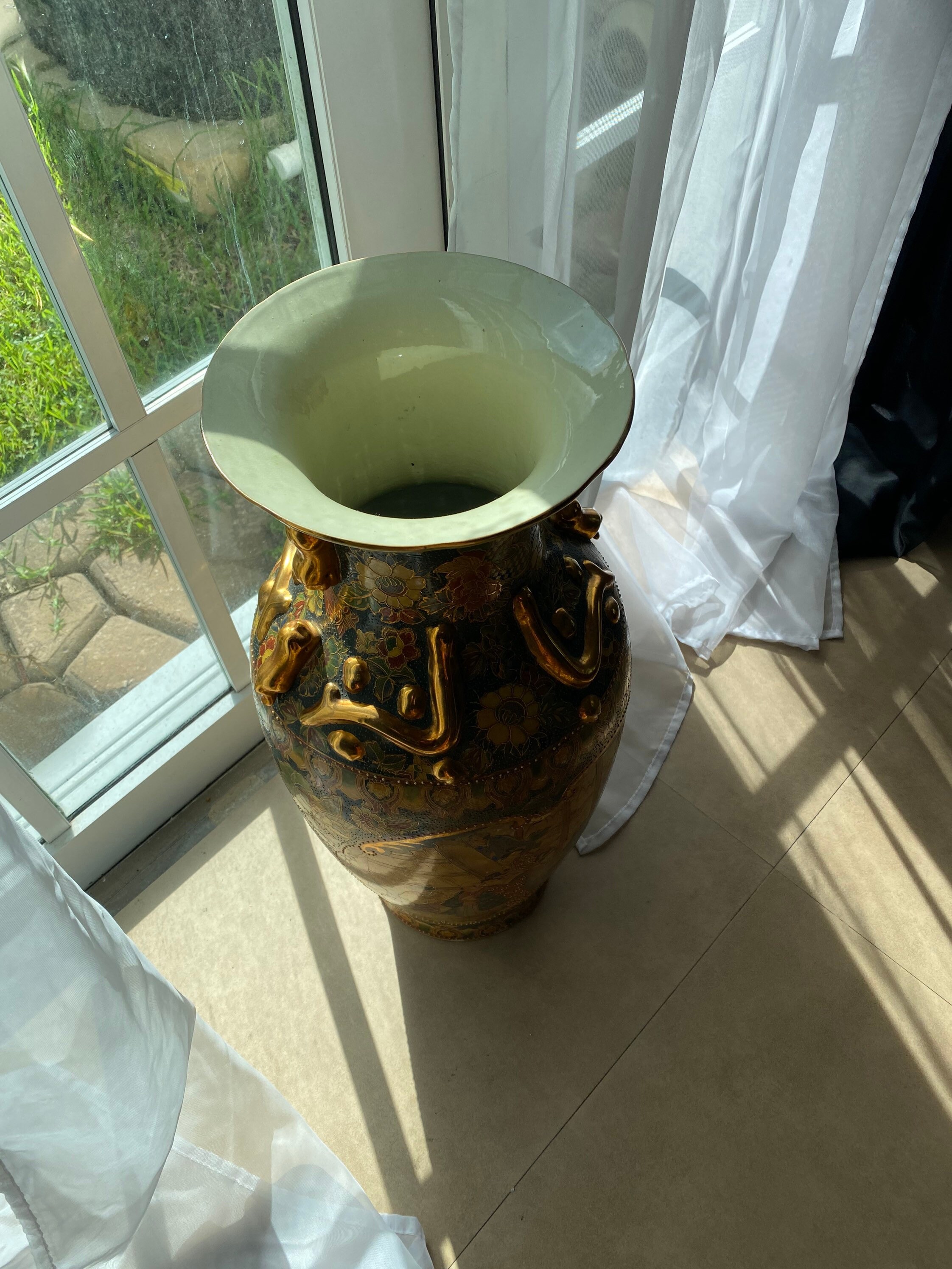 Exlarge Oriental Vase Floor Vase Jumbo Chinoiserie Vase for Etsy