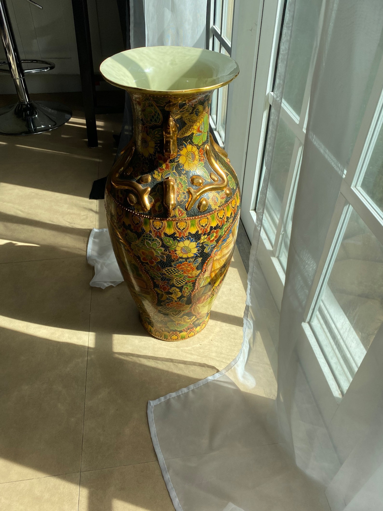 Exlarge Oriental Vase Floor Vase Jumbo Chinoiserie Vase for Etsy