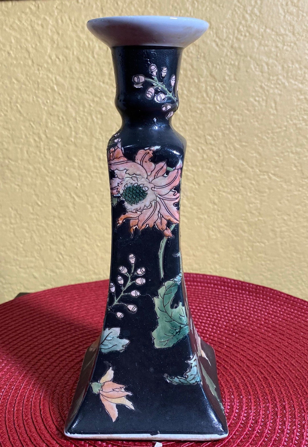 Chinese Candle Holder Bombay Company Heavy Floral Trim Art Etsy