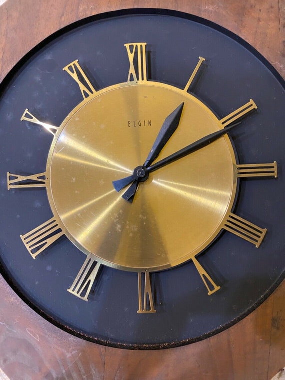 Elgin wood Clock vintage for sale Gem