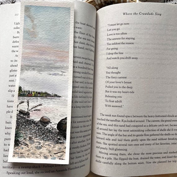 Original Artwork Landscape Painting Hand Painted Bookmark Small Watercolor ACEO Canadian Art Sundown Whitby Beach Limited Edition Prints