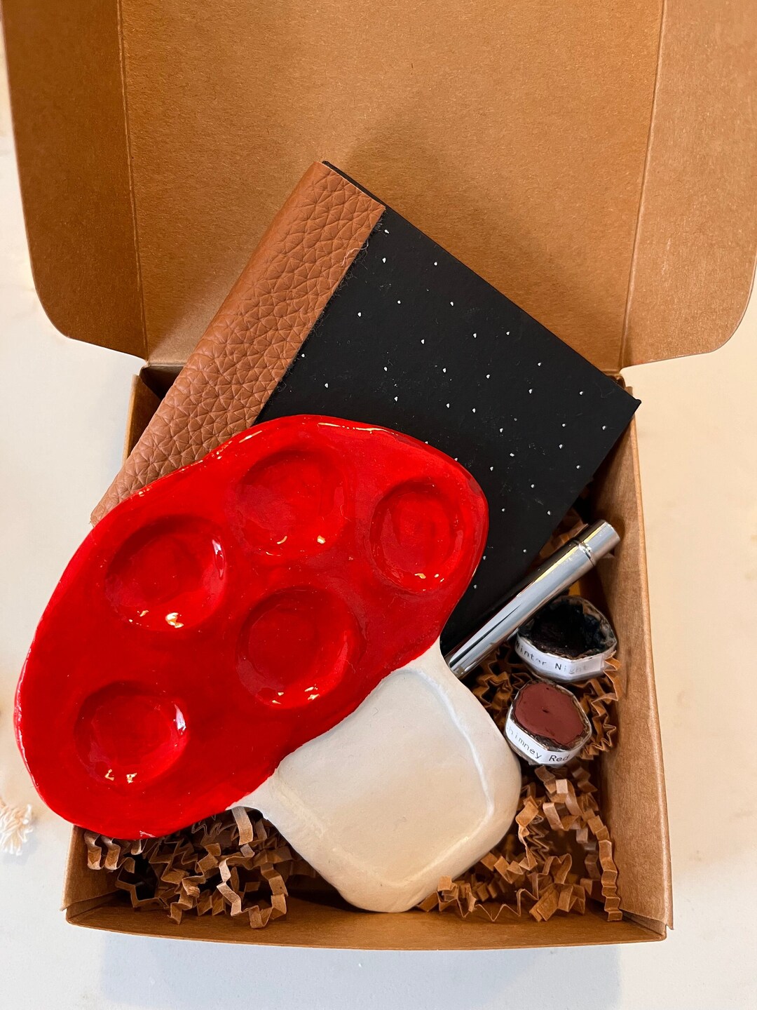 Art Gift Set, Handmade Travel Paint Kit Palette, Handmade Non Toxic