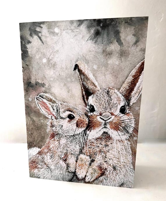 Art Print Cards Original Watercolor Painting Canadian Art Bunny Card