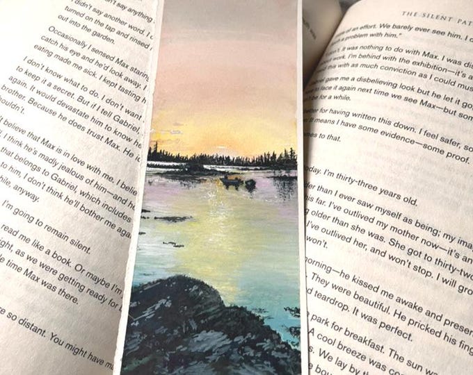 Blue Rocks Sunrise - Original Watercolor Bookmark