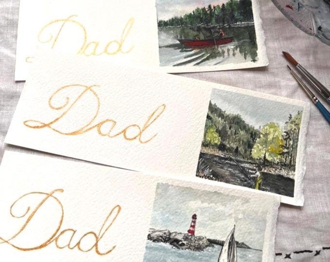 Father's Day Watercolour Bookmark — Personalized Gift for Dad
