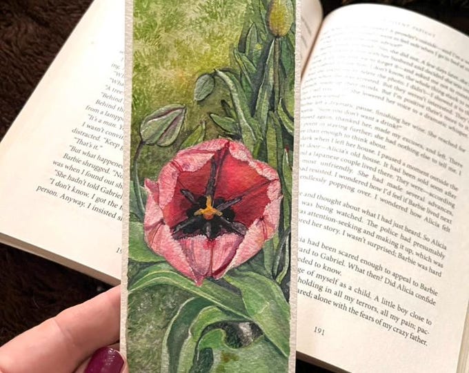 Tulip Watercolor — Original Watercolor Bookmark