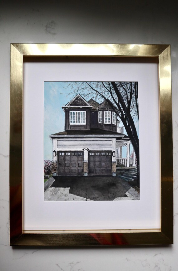 Custom Painting, Unique Handmade Watercolor Painting, Handpainted to Order - House Portrait, Housewarming PaintingCommissioned Art