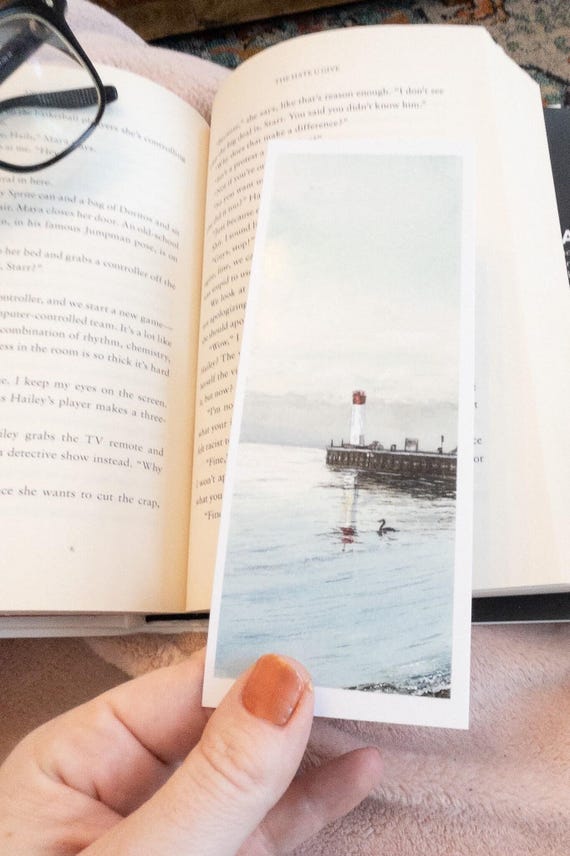 Original Artwork Landscape Painting Hand Painted Bookmark Small Watercolor ACEO Canadian Art Whitby Lighthouse Limited Edition Prints