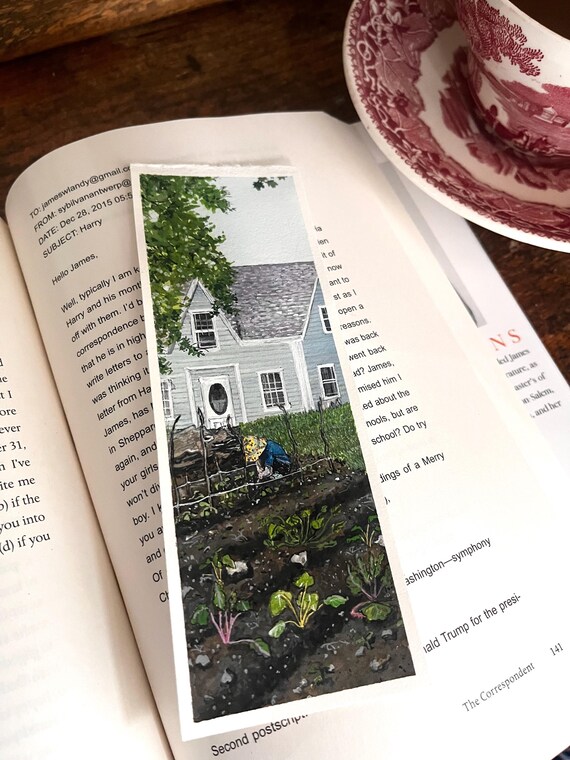 Original Artwork Landscape Painting Hand Painted Bookmark Small Watercolor ACEO Canadian Art Boy Country Garden Limited Edition Prints