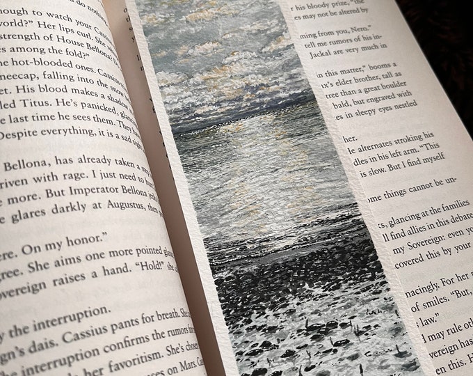 Snowy Beach Whitby - Original Watercolor Bookmark