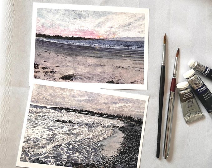 Nova Scotia Beach Pack — Watercolor Postcard Set
