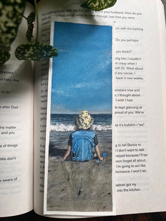 Original Artwork Landscape Painting Hand Painted Bookmark Small Watercolor ACEO Canadian Art Boy in the Sand Limited Edition Prints
