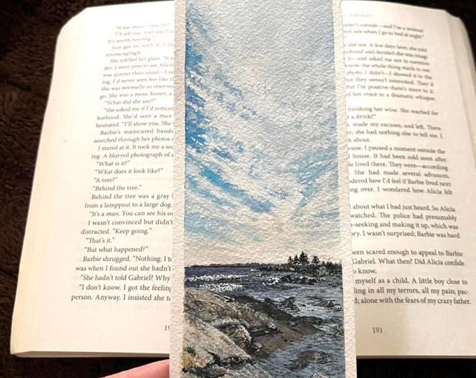 Rocks at Beach Meadows— Original Watercolor Bookmark