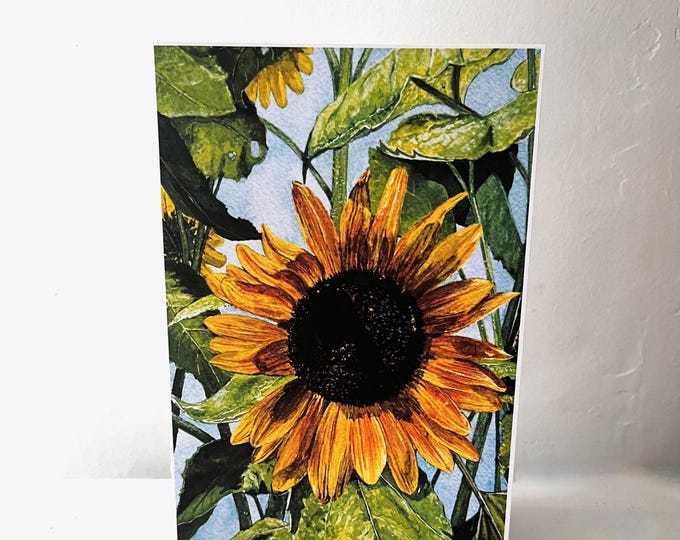 Sunflower — Watercolor Art Card