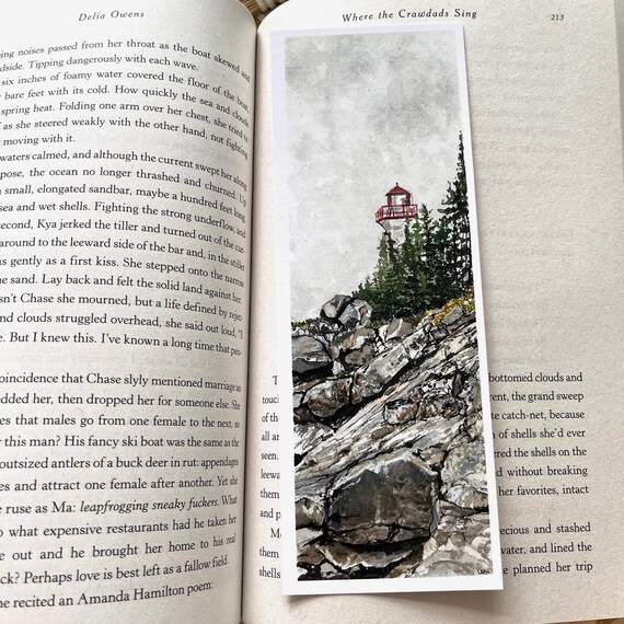 Original Artwork Landscape Painting Hand Painted Bookmark Small Watercolor ACEO Canadian Art Medway Head Rocks Limited Edition Prints