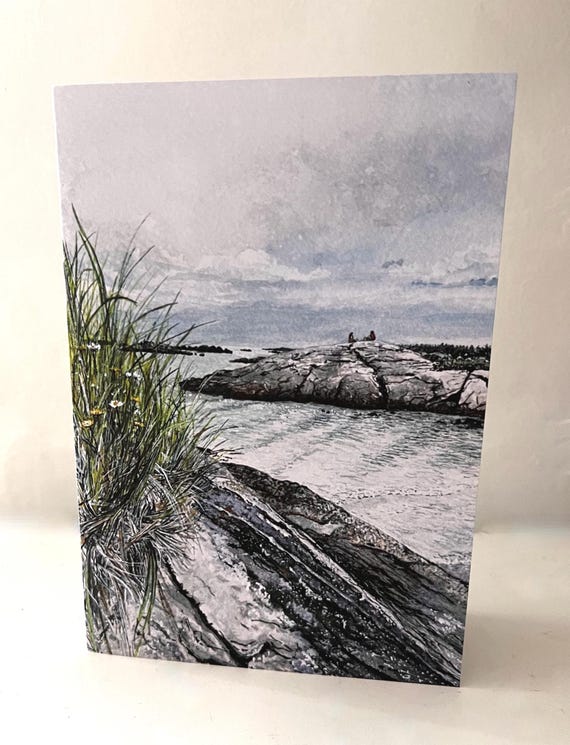 Art Print Cards Original Watercolor Painting Canadian Art Landscape Atlantic Ocean Card