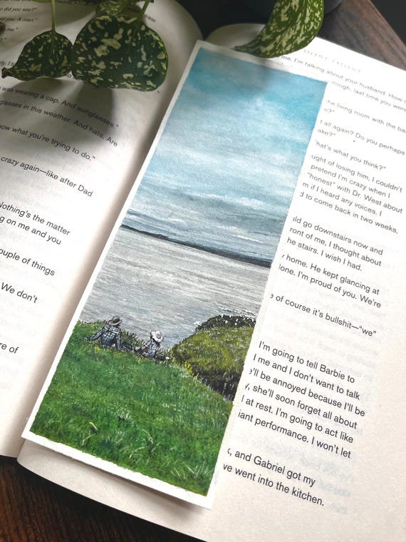 Original Artwork Landscape Painting Hand Painted Bookmark Small Watercolor ACEO Canadian Art Picnic at Cape Split Limited Edition Prints
