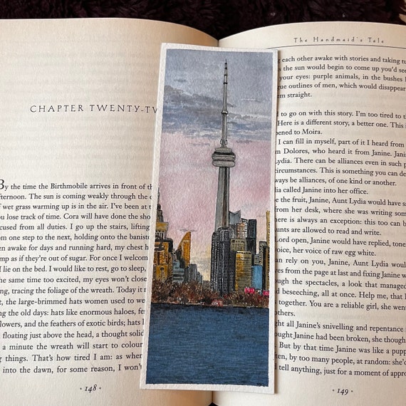 Original Artwork Landscape Painting Hand Painted Bookmark Small Watercolor ACEO Canadian Art Toronto Landscape Limited Edition Prints
