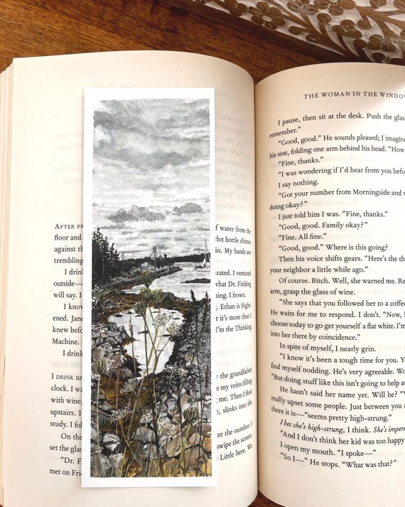 Original Artwork Landscape Painting Hand Painted Bookmark Small Watercolor ACEO Canadian Art Coming Home Port Medway Limited Edition Prints