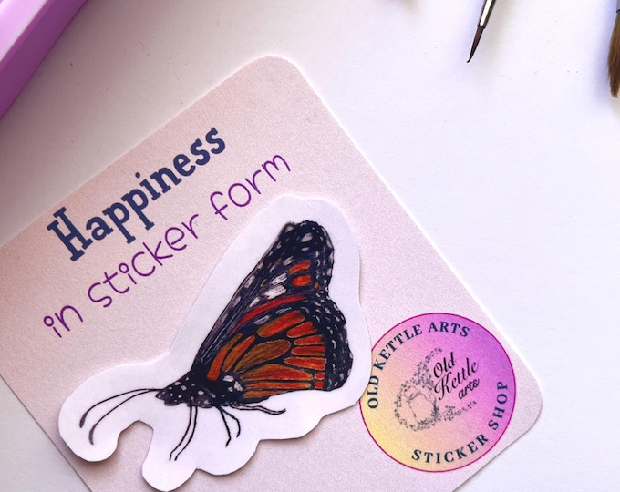 Monarch Butterfly — Watercolor Sticker