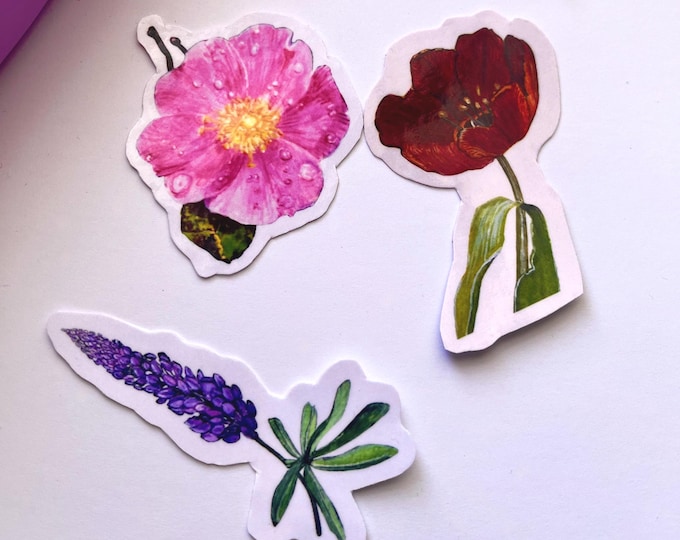 Wildflower Trio — Watercolor Stickers