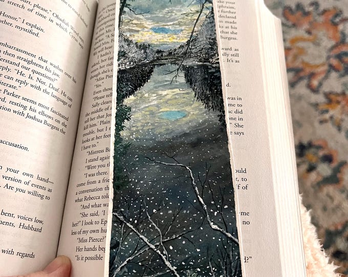 Snow Falling on the Medway — Original Watercolor Bookmark