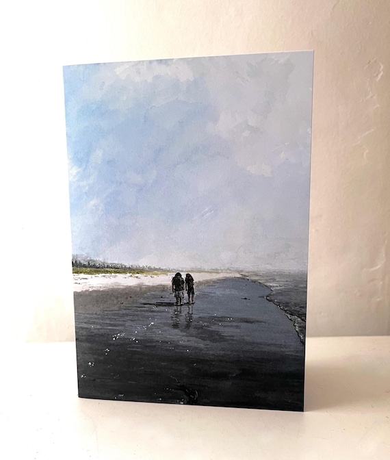 Art Print Cards Original Watercolor Painting Canadian Art Landscape Beach Walk Card