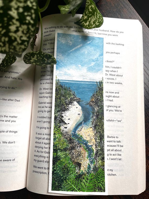 Original Artwork Landscape Painting Hand Painted Bookmark Small Watercolor ACEO Canadian Art Bay of Fundy River Limited Edition Prints