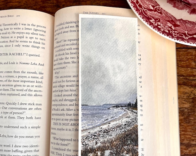 Beach Meadows in Winter — Original Watercolor Bookmark