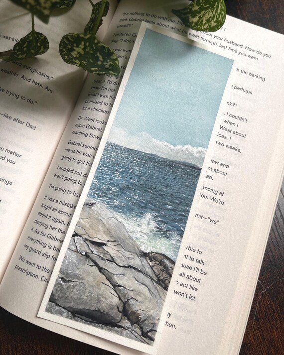 Original Artwork Landscape Painting Hand Painted Bookmark Small Watercolor ACEO Canadian Art Peggy’s Cove Shimmer Limited Edition Prints